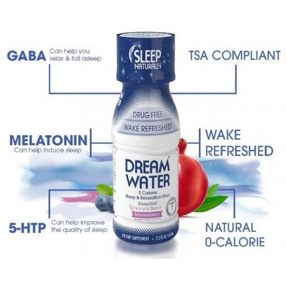 Dream Water Natural Sleep & Relaxation Aid Shot, 0 Calorie - Image 2